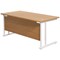 Jemini 1600mm Rectangular Desk, White Cantilever Leg, Oak