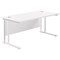 Jemini 1600mm Rectangular Desk, White Cantilever Leg, White