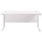 Jemini 1600mm Rectangular Desk, White Cantilever Leg, White