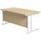 Jemini 1600mm Rectangular Desk, White Cantilever Leg, Maple