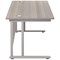 Jemini 1800mm Rectangular Desk, Silver Double Cantilever Leg, Grey Oak