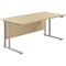 Jemini 1800mm Rectangular Desk, Silver Double Cantilever Leg, Maple