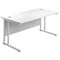 Jemini 1800mm Rectangular Desk, White Cantilever Leg, White