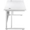 Jemini 1800mm Rectangular Desk, White Cantilever Leg, White