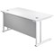 Jemini 1800mm Rectangular Desk, White Cantilever Leg, White