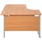 Jemini 1600mm Corner Desk, Left Hand, Silver Double Cantilever Legs, Beech