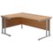 Jemini 1600mm Corner Desk, Left Hand, Silver Double Cantilever Legs, Oak