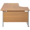 Jemini 1600mm Corner Desk, Left Hand, Silver Double Cantilever Legs, Oak