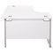 Jemini 1600mm Corner Desk, Left Hand, Silver Cantilever Legs, White