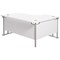 Jemini 1600mm Corner Desk, Left Hand, Silver Cantilever Legs, White