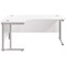 Jemini 1600mm Corner Desk, Left Hand, Silver Cantilever Legs, White