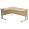 Jemini 1600mm Corner Desk, Left Hand, Silver Double Cantilever Legs, Maple