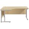 Jemini 1600mm Corner Desk, Left Hand, Silver Double Cantilever Legs, Maple