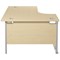 Jemini 1600mm Corner Desk, Left Hand, Silver Double Cantilever Legs, Maple