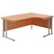 Jemini 1600mm Corner Desk, Right Hand, Silver Double Cantilever Legs, Beech