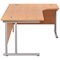 Jemini 1600mm Corner Desk, Right Hand, Silver Double Cantilever Legs, Beech