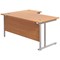 Jemini 1600mm Corner Desk, Right Hand, Silver Double Cantilever Legs, Beech