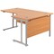 Jemini 1600mm Corner Desk, Right Hand, Silver Double Cantilever Legs, Beech