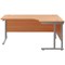 Jemini 1600mm Corner Desk, Right Hand, Silver Double Cantilever Legs, Beech