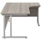 Jemini 1600mm Corner Desk, Right Hand, Silver Double Cantilever Legs, Grey Oak