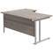 Jemini 1600mm Corner Desk, Right Hand, Silver Double Cantilever Legs, Grey Oak