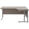 Jemini 1600mm Corner Desk, Right Hand, Silver Double Cantilever Legs, Grey Oak