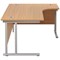 Jemini 1600mm Corner Desk, Right Hand, Silver Double Cantilever Legs, Oak