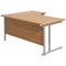 Jemini 1600mm Corner Desk, Right Hand, Silver Double Cantilever Legs, Oak