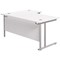 Jemini 1600mm Corner Desk, Right Hand, Silver Double Cantilever Legs, White