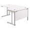 Jemini 1600mm Corner Desk, Right Hand, Silver Double Cantilever Legs, White