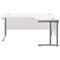 Jemini 1600mm Corner Desk, Right Hand, Silver Double Cantilever Legs, White