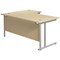 Jemini 1600mm Corner Desk, Right Hand, Silver Double Cantilever Legs, Maple