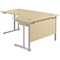 Jemini 1600mm Corner Desk, Right Hand, Silver Double Cantilever Legs, Maple