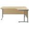 Jemini 1600mm Corner Desk, Right Hand, Silver Double Cantilever Legs, Maple