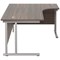 Jemini 1600mm Corner Desk, Right Hand, Silver Double Cantilever Legs, Walnut