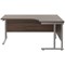 Jemini 1600mm Corner Desk, Right Hand, Silver Double Cantilever Legs, Walnut