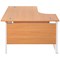 Jemini 1600mm Corner Desk, Left Hand, White Double Cantilever Legs, Beech