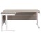 Jemini 1600mm Corner Desk, Left Hand, White Double Cantilever Legs, Grey Oak