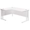 Jemini 1800mm Corner Desk, Left Hand, White Double Cantilever Legs, White