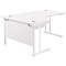 Jemini 1800mm Corner Desk, Left Hand, White Double Cantilever Legs, White