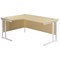 Jemini 1600mm Corner Desk, Left Hand, White Double Cantilever Legs, Maple