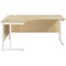 Jemini 1600mm Corner Desk, Left Hand, White Double Cantilever Legs, Maple