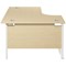 Jemini 1600mm Corner Desk, Left Hand, White Double Cantilever Legs, Maple