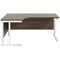 Jemini 1600mm Corner Desk, Left Hand, White Double Cantilever Legs, Walnut