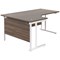 Jemini 1600mm Corner Desk, Left Hand, White Double Cantilever Legs, Walnut