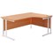 Jemini 1600mm Corner Desk, Right Hand, White Double Cantilever Legs, Beech