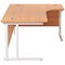 Jemini 1600mm Corner Desk, Right Hand, White Double Cantilever Legs, Beech