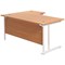 Jemini 1600mm Corner Desk, Right Hand, White Double Cantilever Legs, Beech