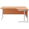 Jemini 1600mm Corner Desk, Right Hand, White Double Cantilever Legs, Beech