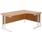 Jemini 1600mm Corner Desk, Right Hand, White Double Cantilever Legs, Oak